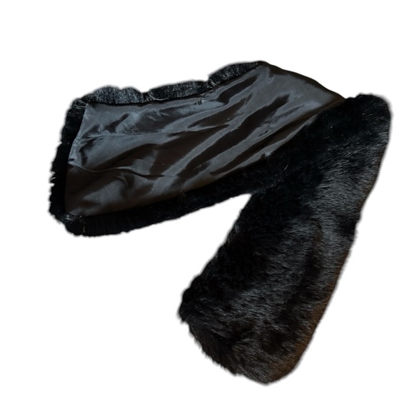 ANNE KLEIN Faux Fur Detachable Collar Plaid Knit Coat, Womens size Small - Picture 10 of 16